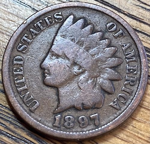 1897 Indian head cent in VERY GOOD condition