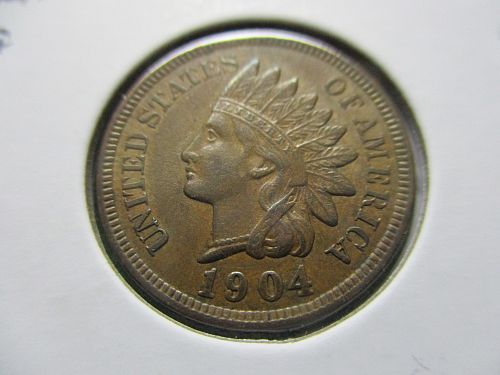 1904  AU53  Indian Head Cent.  Item: 1 I04-19.