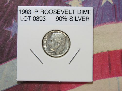 1963-P ROOSEVELT DIME ~ 90% SILVER ~ NICE EYE APPEAL ~ LOT 0393*