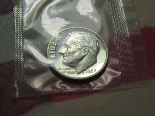 1962-P ROOSEVELT DIME ~ PROOF IN CELLO ~ LOT 0758*