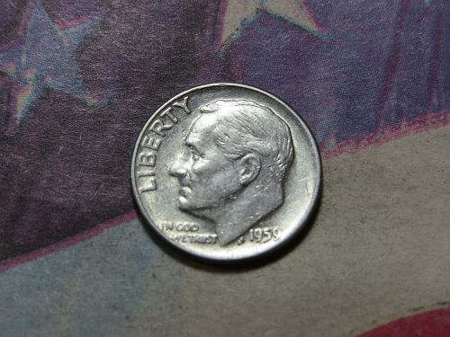 1959-D ROOSEVELT DIME ~ 90% SILVER  ~ LOT 0408*
