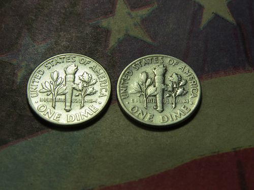 1958-P & 1958-D ROOSEVELT DIME ~ 90% SILVER ~ LOT OF 2 COINS ~ LOT B144*