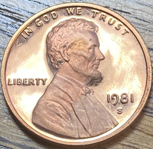 1981S PROOF Lincoln memorial cent type 2 clear S