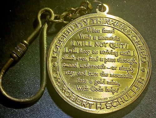 Vintage medal pendant Dr Robert H. SCHULLER Good Shepherd Christianity Charm