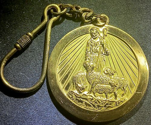 Vintage medal pendant Dr Robert H. SCHULLER Good Shepherd Christianity Charm