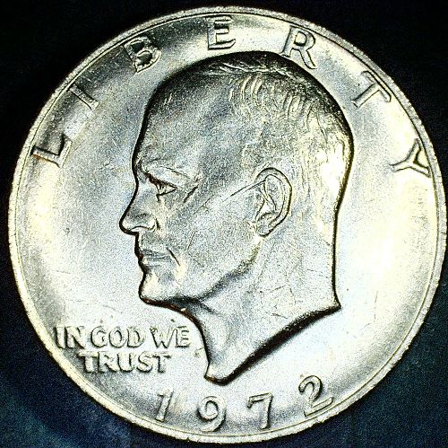 1972 Eisenhower Dollars : Type 1 - Low Relief Reverse BU or Better