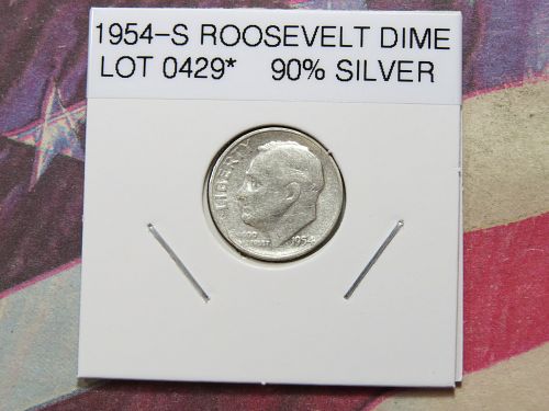 1954-S ROOSEVELT DIME ~ 90% SILVER -  LOT 0429*