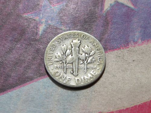 1951-S ROOSEVELT DIME ~ 90% SILVER - NATURAL TONING - LOT J217