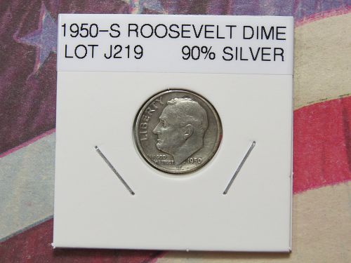 1950-S ROOSEVELT DIME ~ 90% SILVER - LOT J219