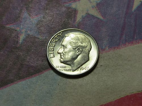 1947-P ROOSEVELT DIME ~ 90% SILVER - LOT 0458*