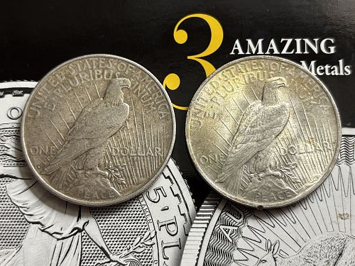 1922-D & 1923-P Peace Silver Dollars $1 ~ TWO COINS!