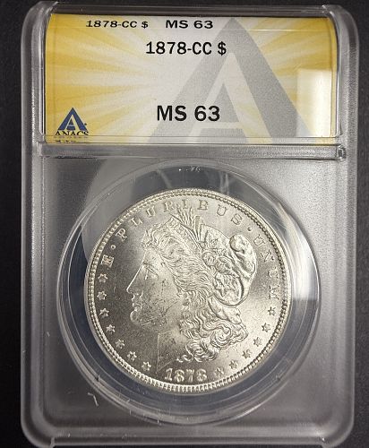 1878-CC Morgan Silver Dollar, MS63, ANACS (10502)