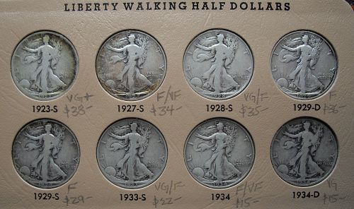 Complete 1916-47 PDS Walking Liberty Half Dollar Set ~ 65 Coins ~ Dansco #7160
