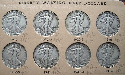 Complete 1916-47 PDS Walking Liberty Half Dollar Set ~ 65 Coins ~ Dansco #7160