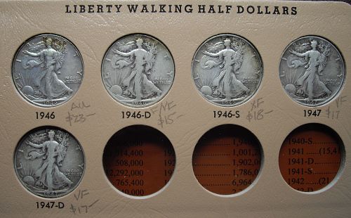 Complete 1916-47 PDS Walking Liberty Half Dollar Set ~ 65 Coins ~ Dansco #7160