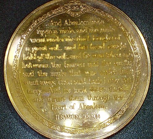 1967 Franklin Mint Absalom Slain by Joab Proof Like Medal