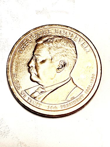 2013-D. Theodore Roosevelt Presidential Golden Dollar Dollar AU