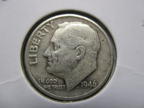 1946  Roosevelt Dime.  Item: 10 R46-28.