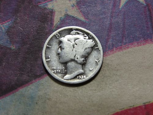 1924-P  MERCURY DIME   (90% SILVER) ~ LOT 0347*