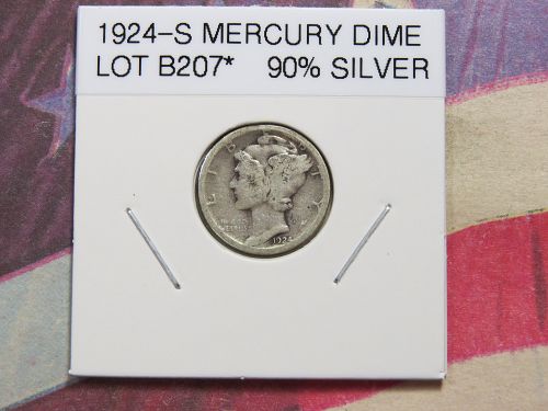 1924-S  MERCURY DIME   (90% SILVER) ~ LOT B207*