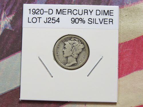 1920-D  MERCURY DIME  (90% SILVER) ~ LOT J254