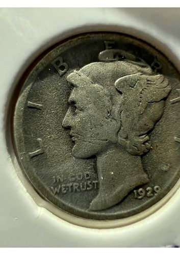 1929 Mercury Dime (VG to F)
