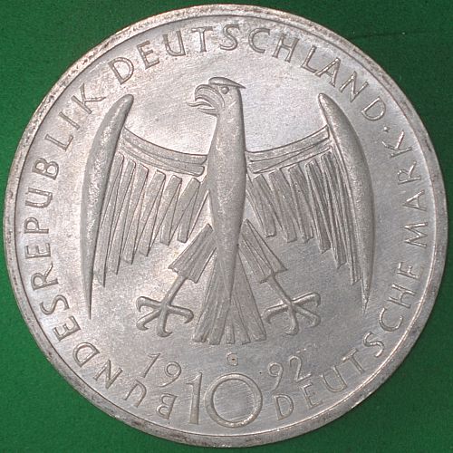 1992G Germany/Federal Republic 10 Mark AU