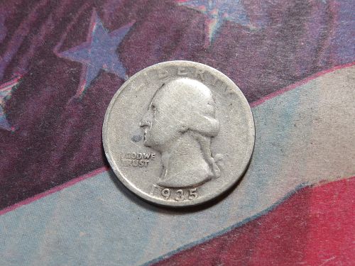 1935-S WASHINGTON QUARTER (90% SILVER) LOT 1473*