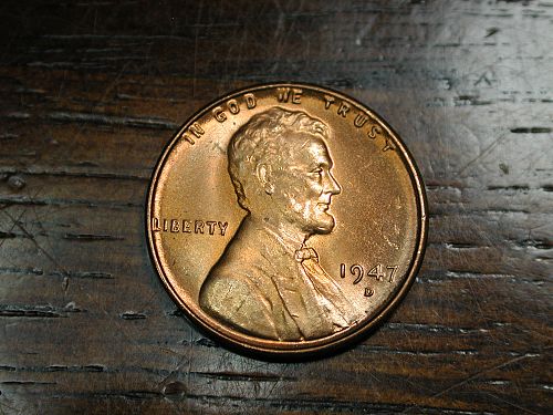 1947d Lincoln Wheat Penny Cent NICE !