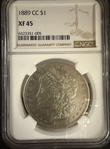 1889-CC Morgan Silver Dollar, XF45 NGC (10629)