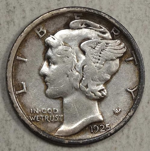 1925-D Mercury Dime, Better Date, Extremely Fine  0825-11