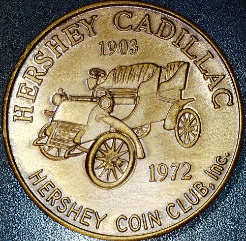 1972 Hershey Coin Club PA Cadillac & Train Medal