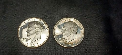 (2) Silver Ike Proofs: 1971S, 1972S