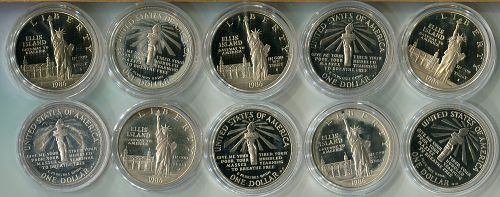 10- 1986 - S  Statue  Of  Liberty  Dollars    PROOF & ENCAPSULATED