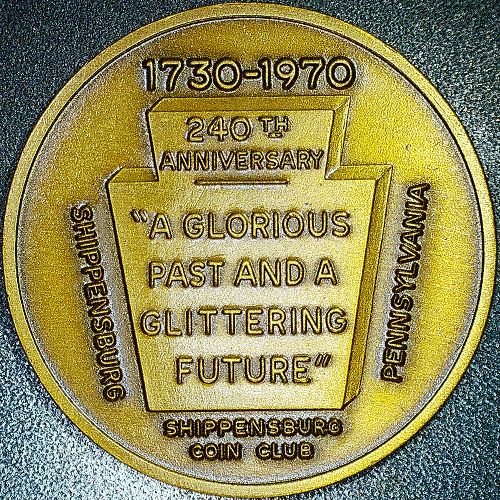 1970 Shippensburg PA Coin Club  "The Pioneer Railroad" Cumberland Valley Medal