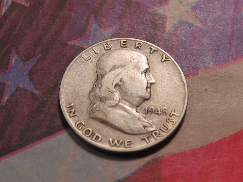 1948-D FRANKLN HALF DOLLAR ~ 90% SILVER ~  LOT A925*