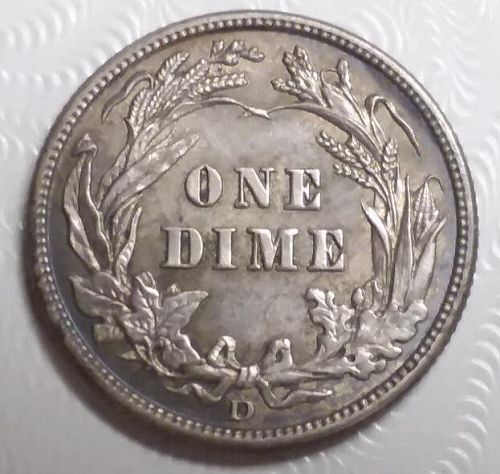TERRIFIC Antique 1914-D US BARBER DIME Silver 10c New England Estate Find!