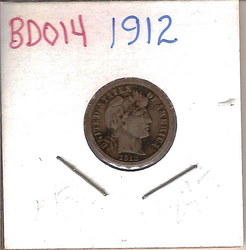 1912 Barber Dime BD014