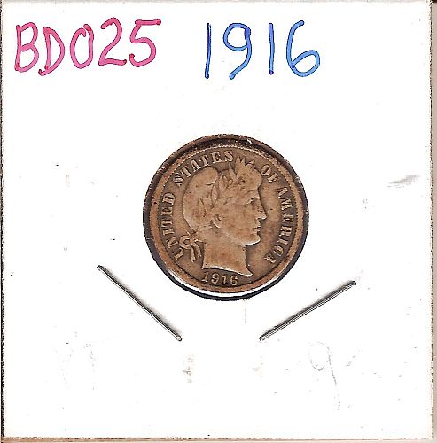 1916 Barber Dime BD025