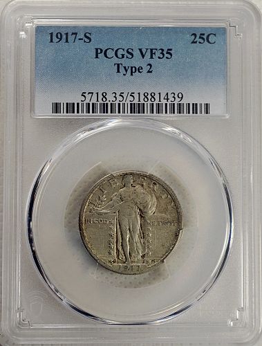 1917 S T2 Standing Liberty Quarter