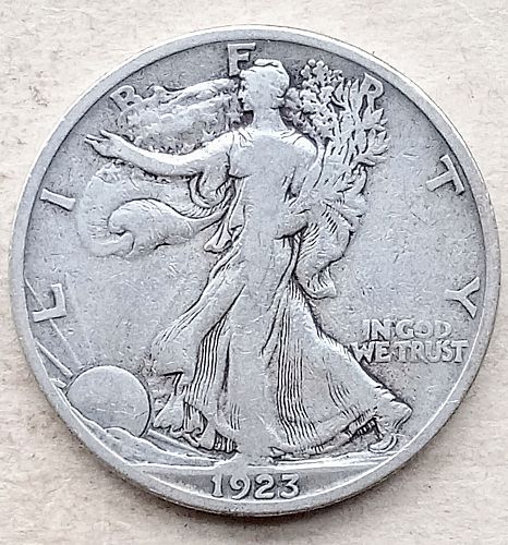 1923 S Walking Liberty Half Dollar • .900 Silver • Semi-Key Date • CH F-VF  *wl231