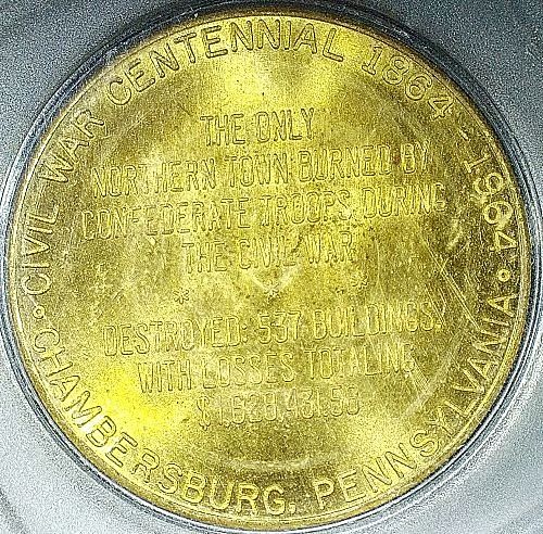 1964 Civil War Centennial - Burning of Chambersburg Medal Token
