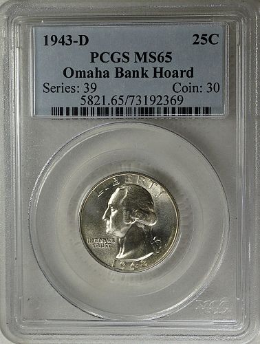 1943 D Washington Quarter ---- Omaha Bank Hoard