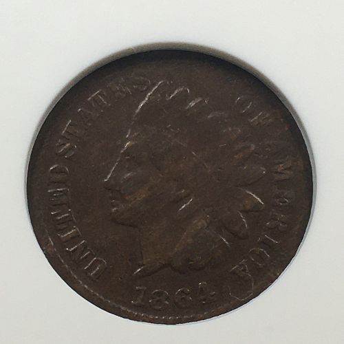 1864 Indian Head Cent Penny With L on Ribbon ANACS "Soapbox" G-6