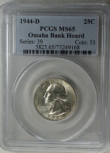 1944 D Washington Quarter --- Omaha Bank Hoard
