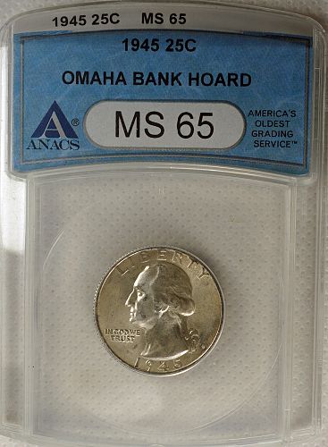 1945 Washington Quarter --- Omaha Bank Hoard