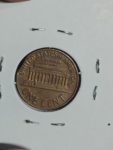 1969 LINCOLN MEMORIAL CENTS AU-55 BROWN, CLIP ERROR COIN & ROTATED DIE