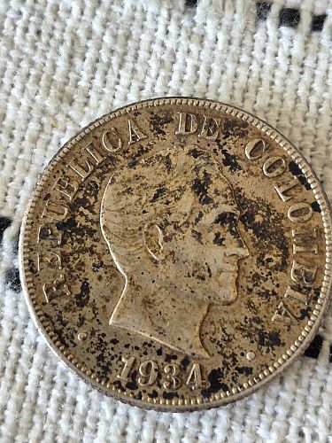 1934 Colombia 50 Centavos