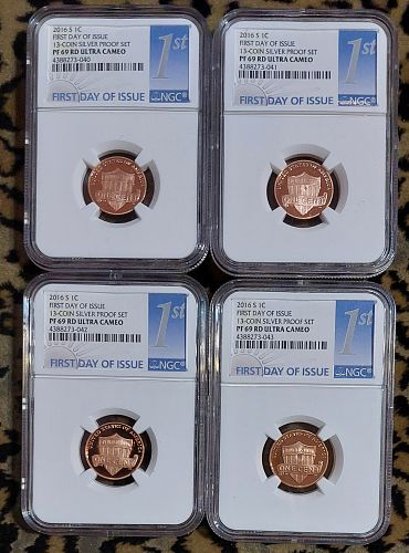 ✰ 2016-S Lincoln Proof 1c Cent From Silver Set NGC PR69RD ULTRA CAMEO 4 Coin Lot ✰