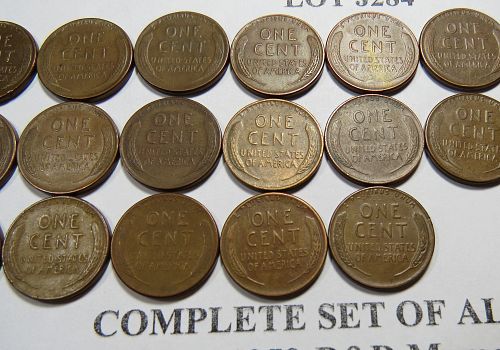 1950-PDS to 1959-PD COMPLETE SET OF 1950's LINCOLN CENTS (LOT OF 26) LOT J284